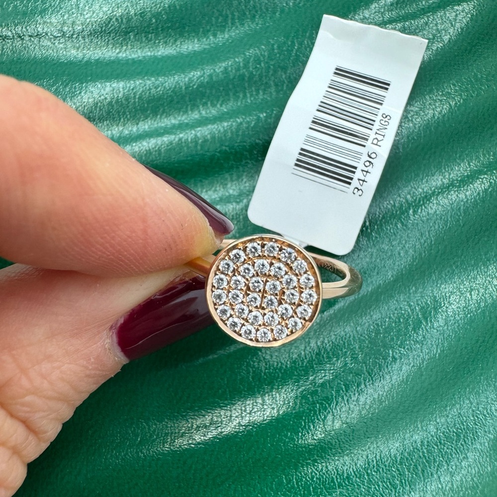 14K Ladies Rose Gold Ring with Diamonds size 6.5